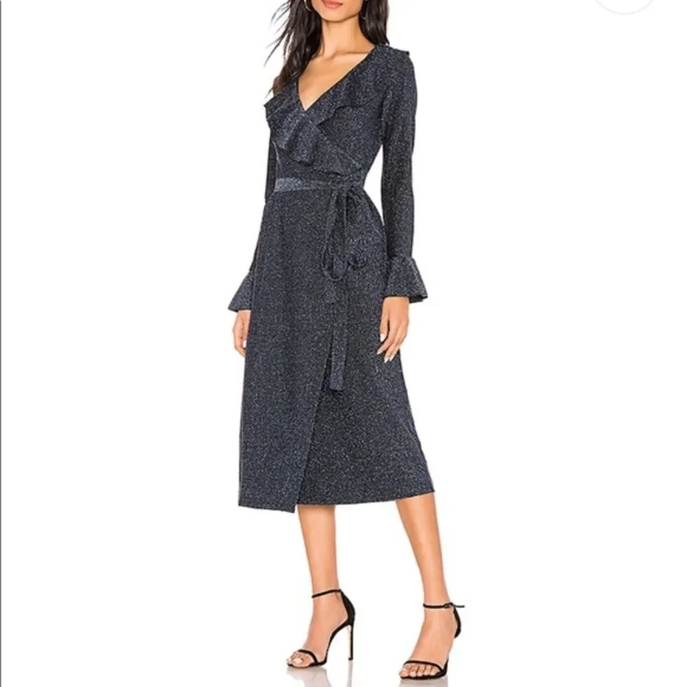 ✨✨Free People Shimmer Midi Wrap Dress